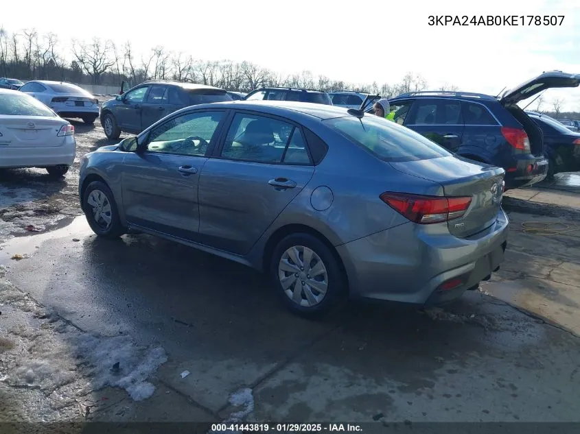 2019 Kia Rio S VIN: 3KPA24AB0KE178507 Lot: 41443819
