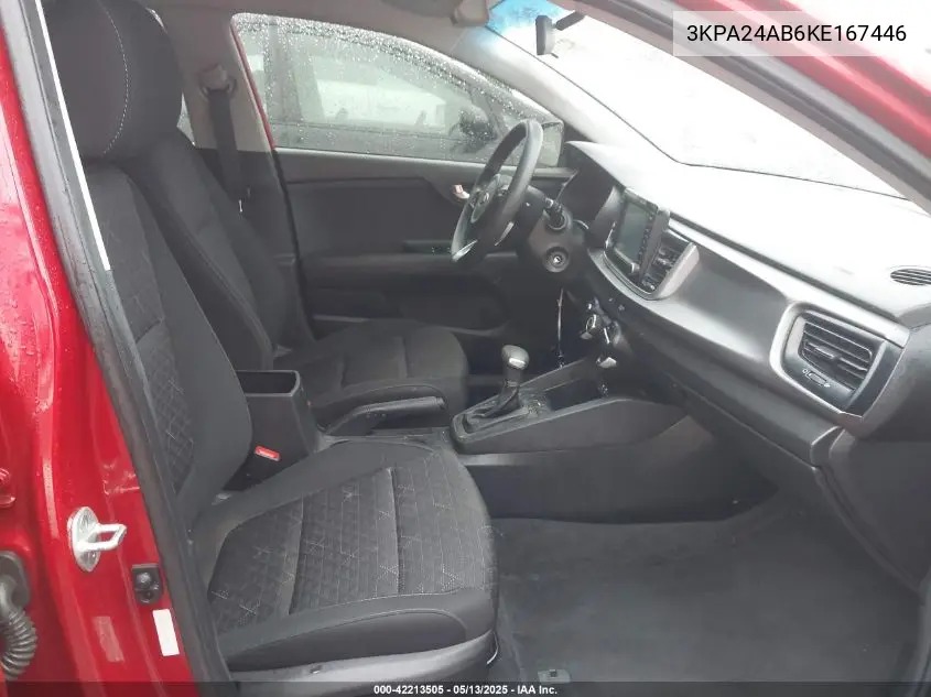2019 Kia Rio S VIN: 3KPA24AB6KE167446 Lot: 42213505