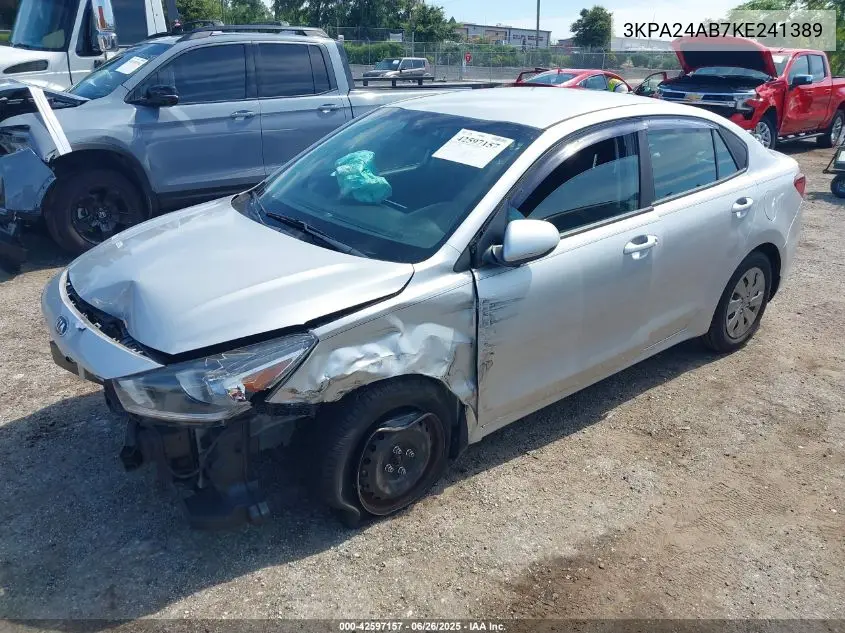 2019 Kia Rio S VIN: 3KPA24AB7KE241389 Lot: 42597157