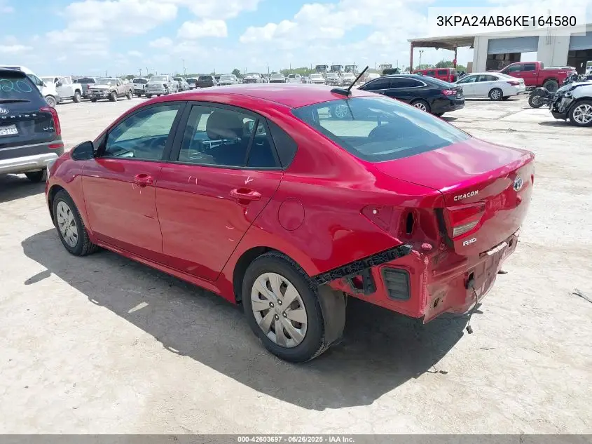 2019 Kia Rio S VIN: 3KPA24AB6KE164580 Lot: 42603697