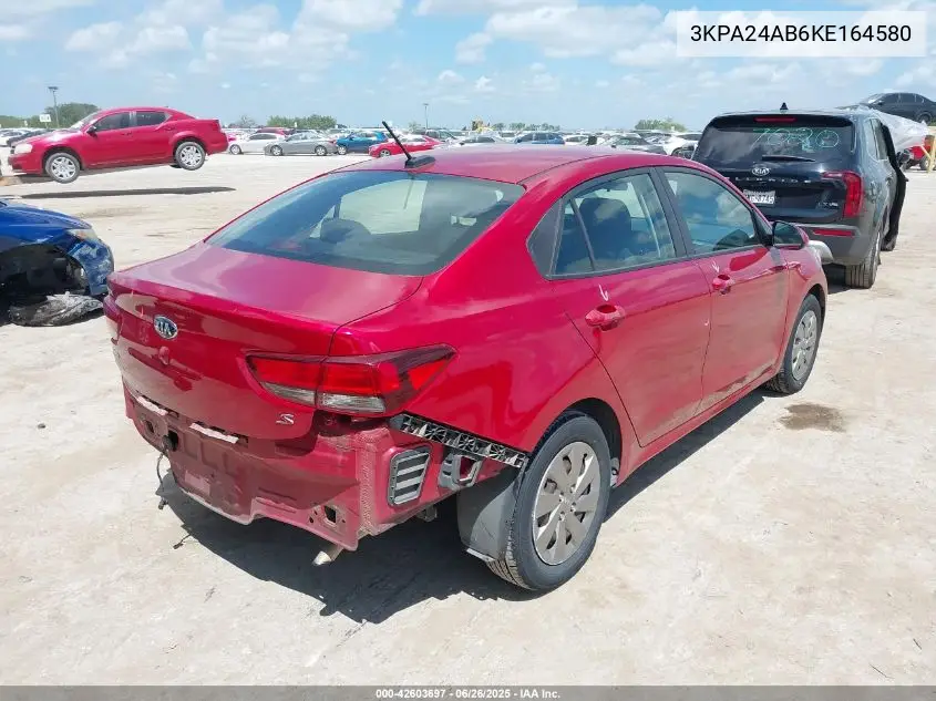 2019 Kia Rio S VIN: 3KPA24AB6KE164580 Lot: 42603697