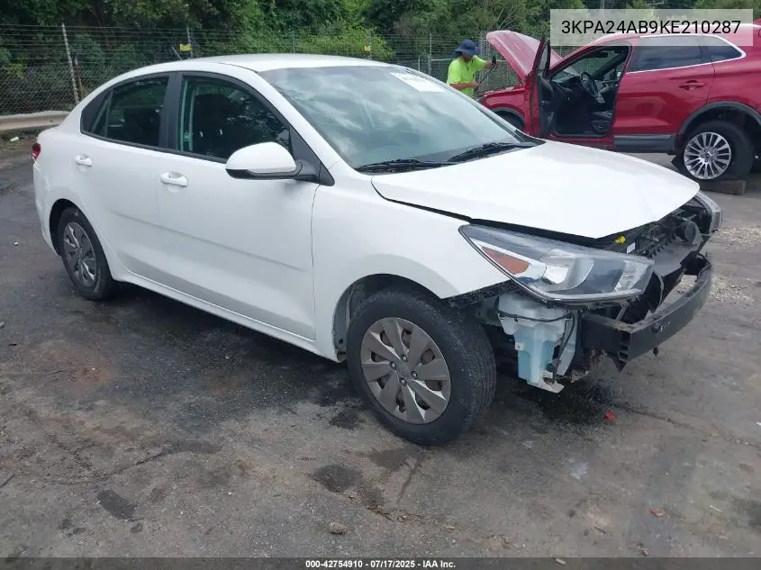 2019 Kia Rio S VIN: 3KPA24AB9KE210287 Lot: 42754910