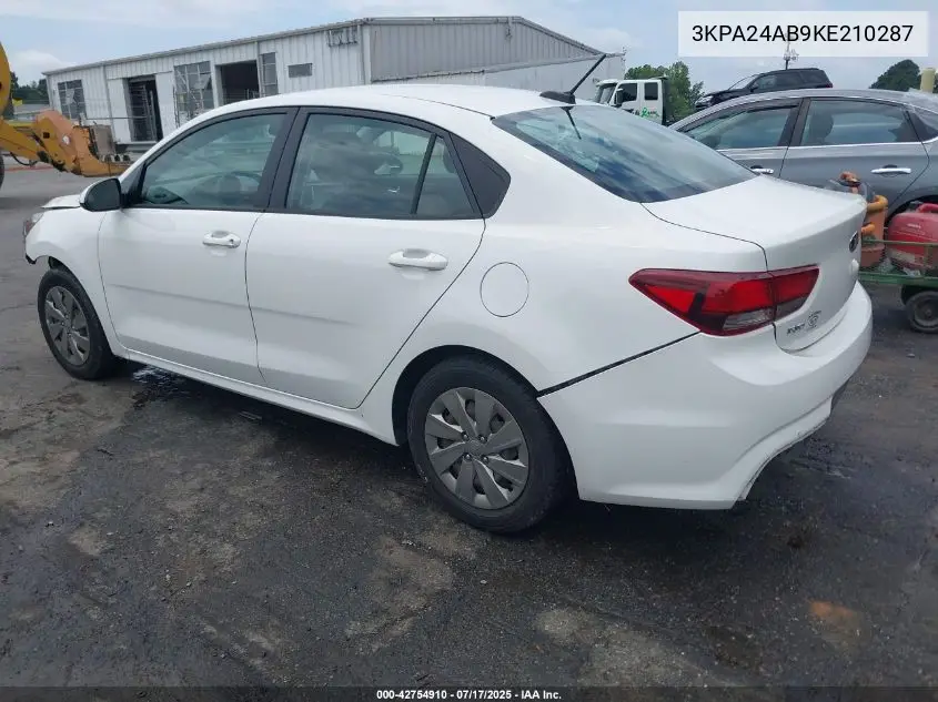 2019 Kia Rio S VIN: 3KPA24AB9KE210287 Lot: 42754910