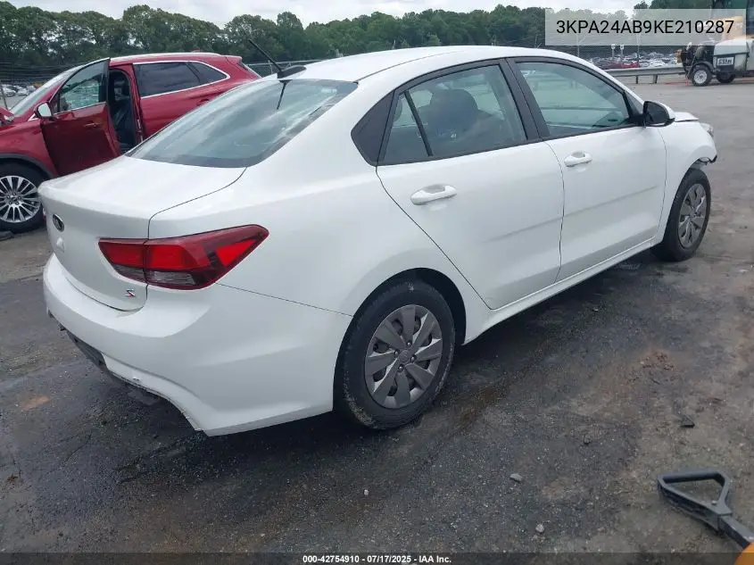 2019 Kia Rio S VIN: 3KPA24AB9KE210287 Lot: 42754910