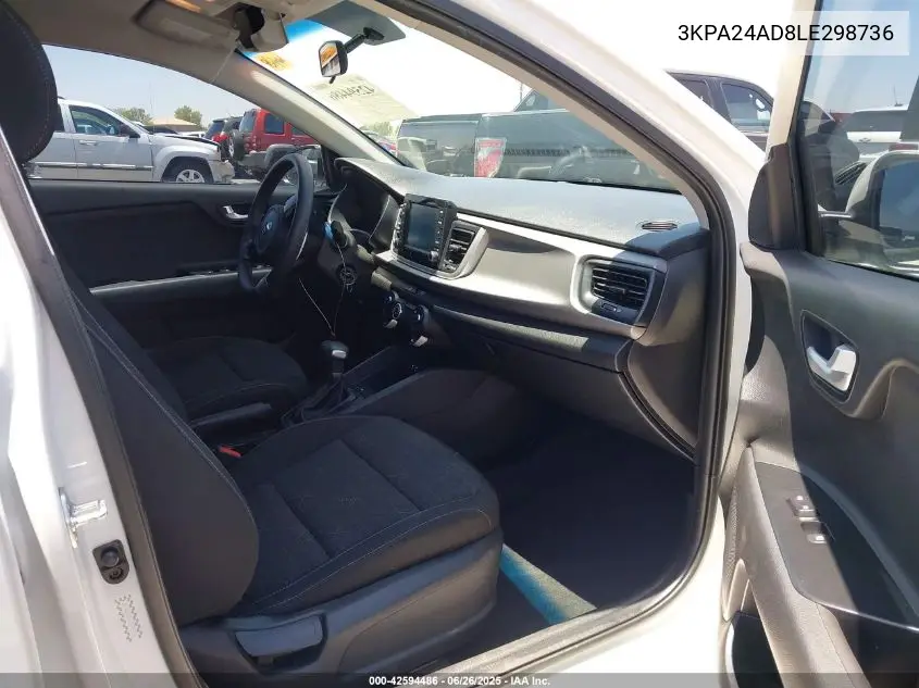 2020 Kia Rio Lx VIN: 3KPA24AD8LE298736 Lot: 42594486