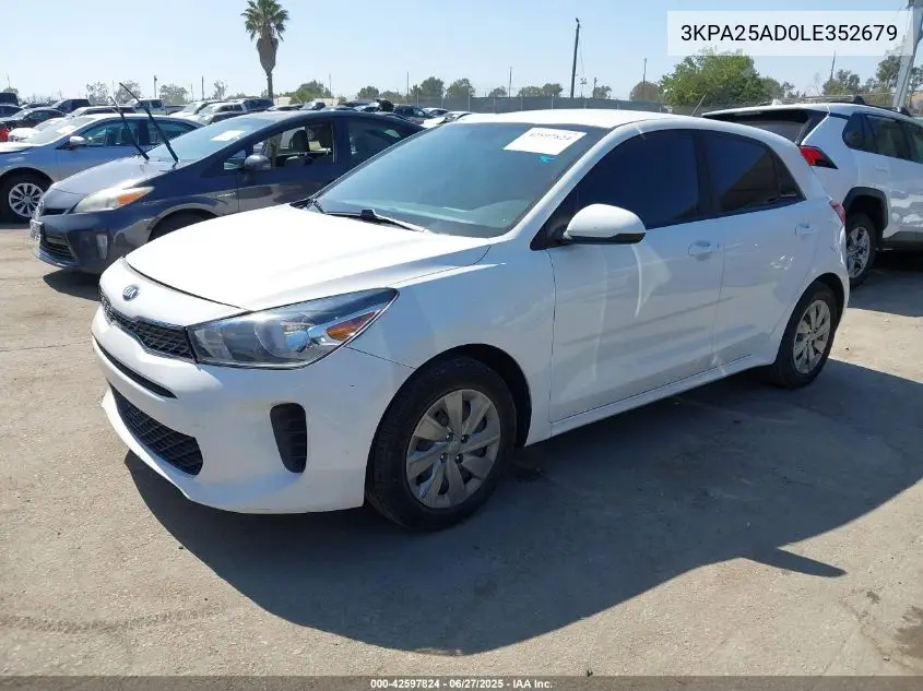2020 Kia Rio 5-Door S VIN: 3KPA25AD0LE352679 Lot: 42597824