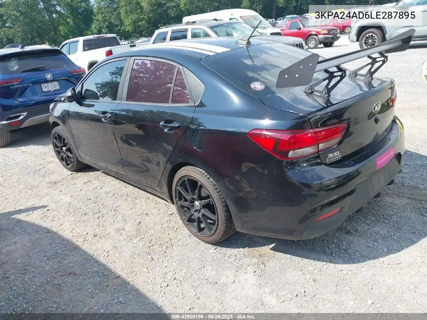 2020 Kia Rio S VIN: 3KPA24AD6LE287895 Lot: 42608186