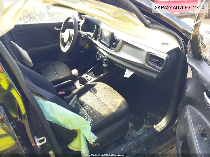 2020 Kia Rio Lx VIN: 3KPA24AD7LE312710 Lot: 42608433
