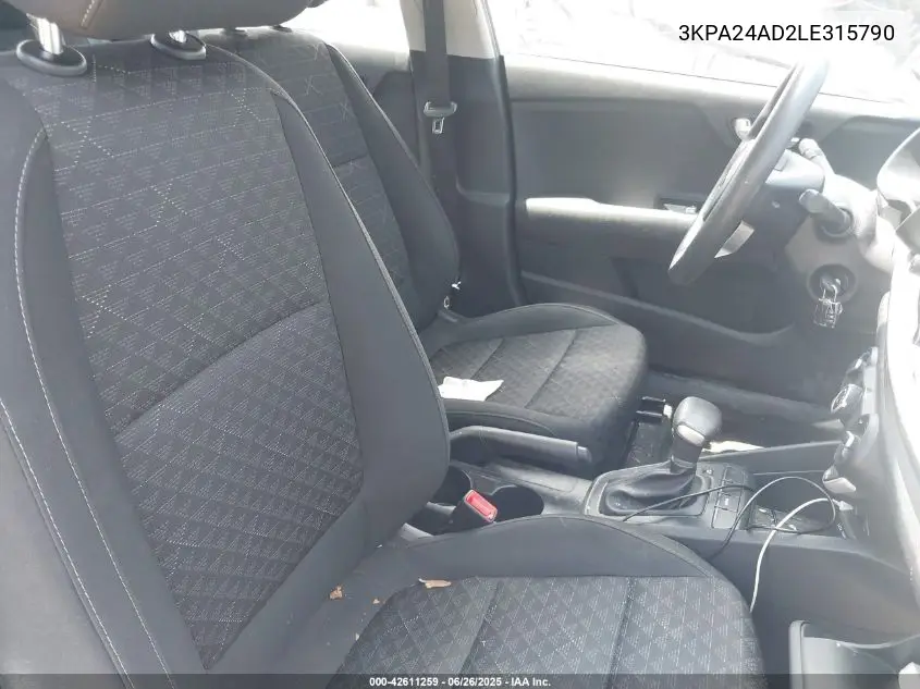 2020 Kia Rio Lx VIN: 3KPA24AD2LE315790 Lot: 42611259