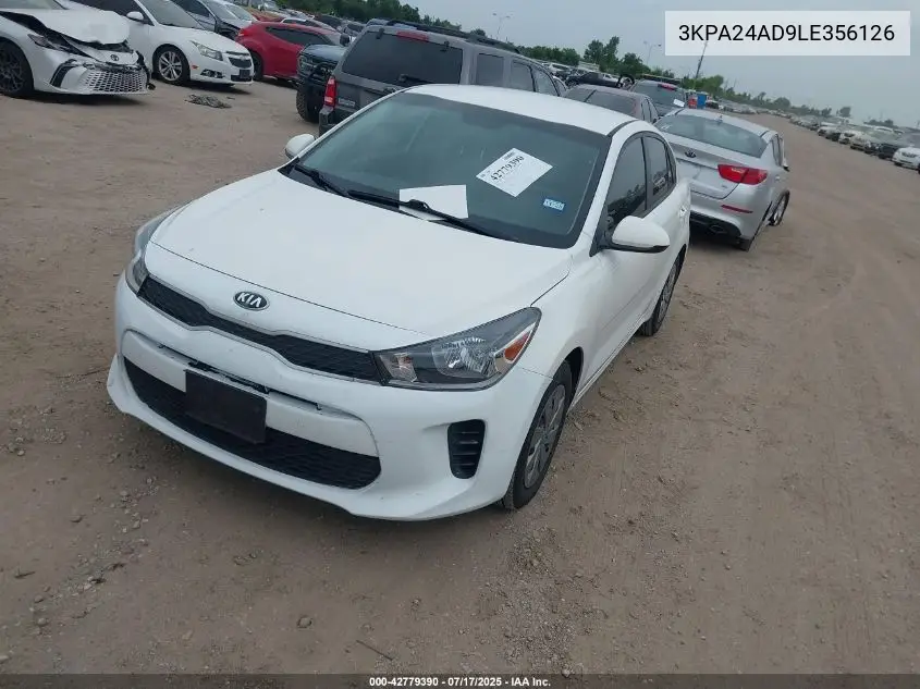 2020 Kia Rio Lx VIN: 3KPA24AD9LE356126 Lot: 42779390