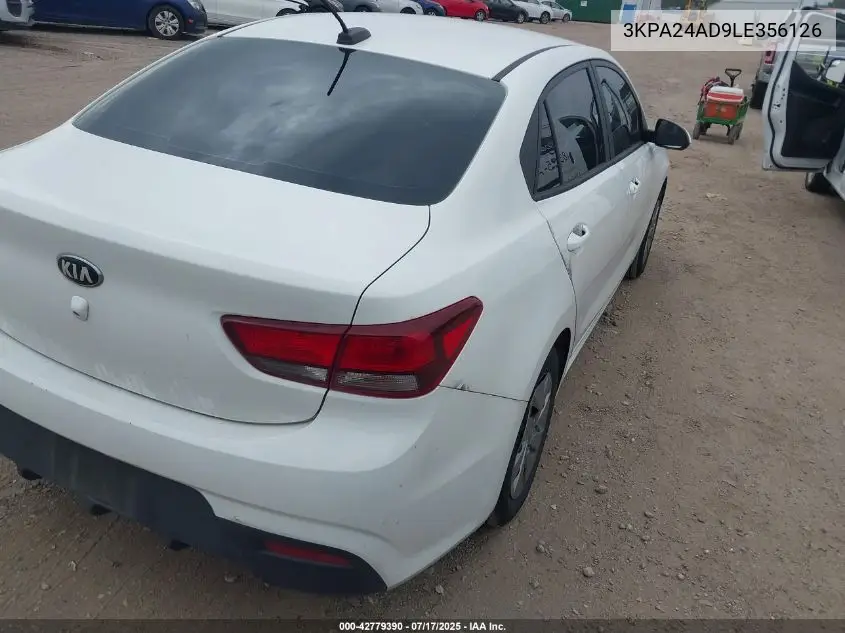 2020 Kia Rio Lx VIN: 3KPA24AD9LE356126 Lot: 42779390