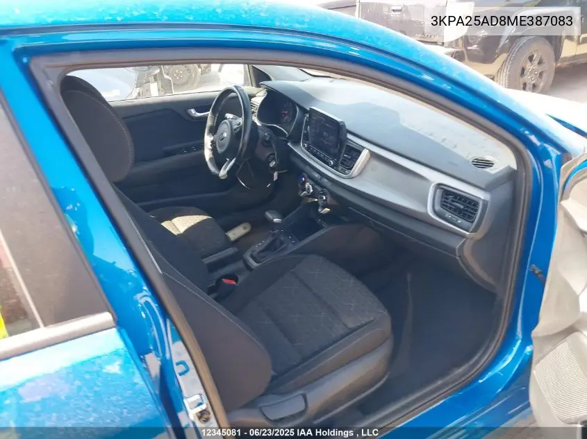 2021 Kia Rio S VIN: 3KPA25AD8ME387083 Lot: 12345081