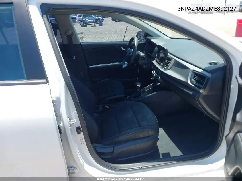 2021 Kia Rio Lx VIN: 3KPA24AD2ME392127 Lot: 42591243