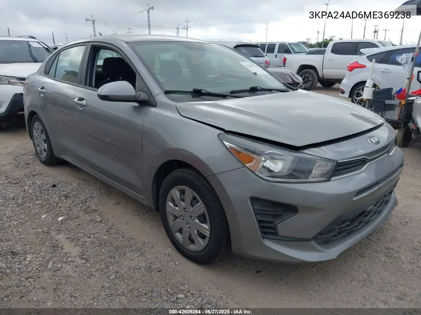 2021 Kia Rio S VIN: 3KPA24AD6ME369238 Lot: 42609264