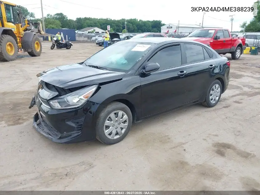 2021 Kia Rio S VIN: 3KPA24AD4ME388239 Lot: 42612843
