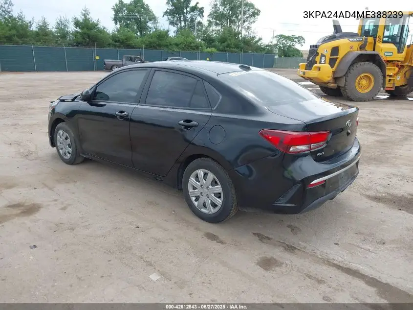2021 Kia Rio S VIN: 3KPA24AD4ME388239 Lot: 42612843
