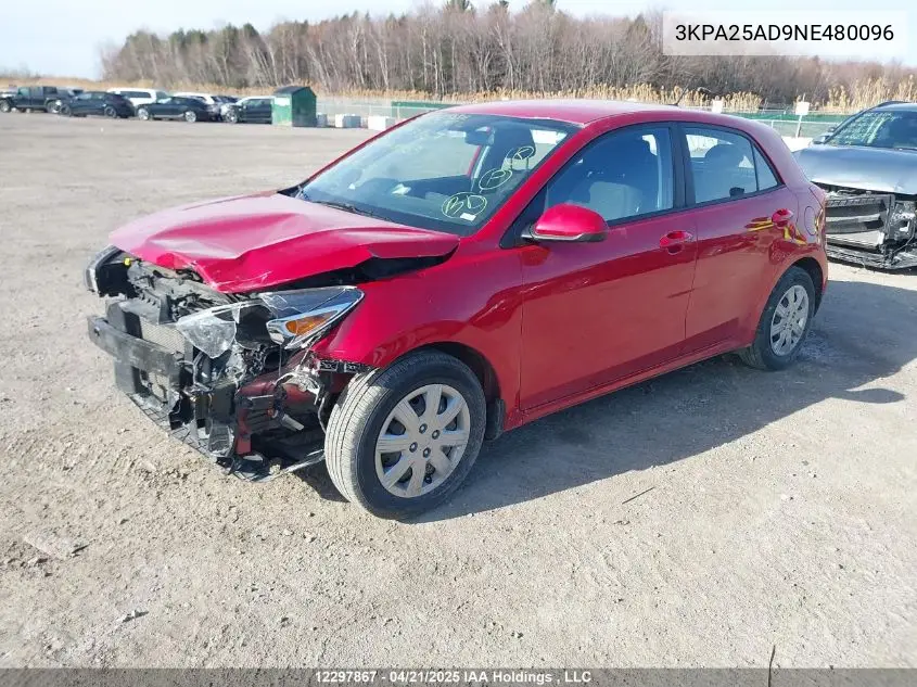 2022 Kia Rio S VIN: 3KPA25AD9NE480096 Lot: 12297867