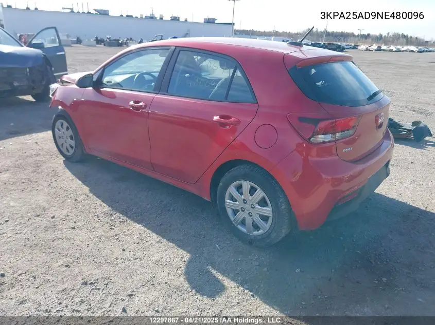 2022 Kia Rio S VIN: 3KPA25AD9NE480096 Lot: 12297867