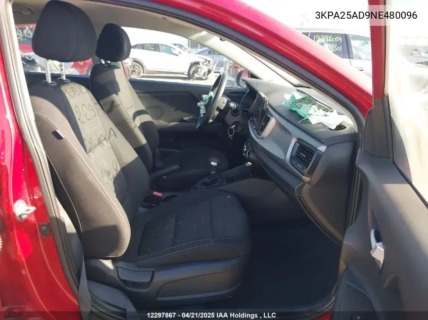 2022 Kia Rio S VIN: 3KPA25AD9NE480096 Lot: 12297867