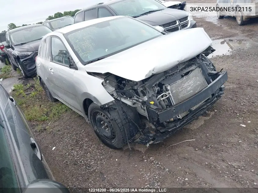 2022 Kia Rio S VIN: 3KPA25AD6NE512115 Lot: 12318200