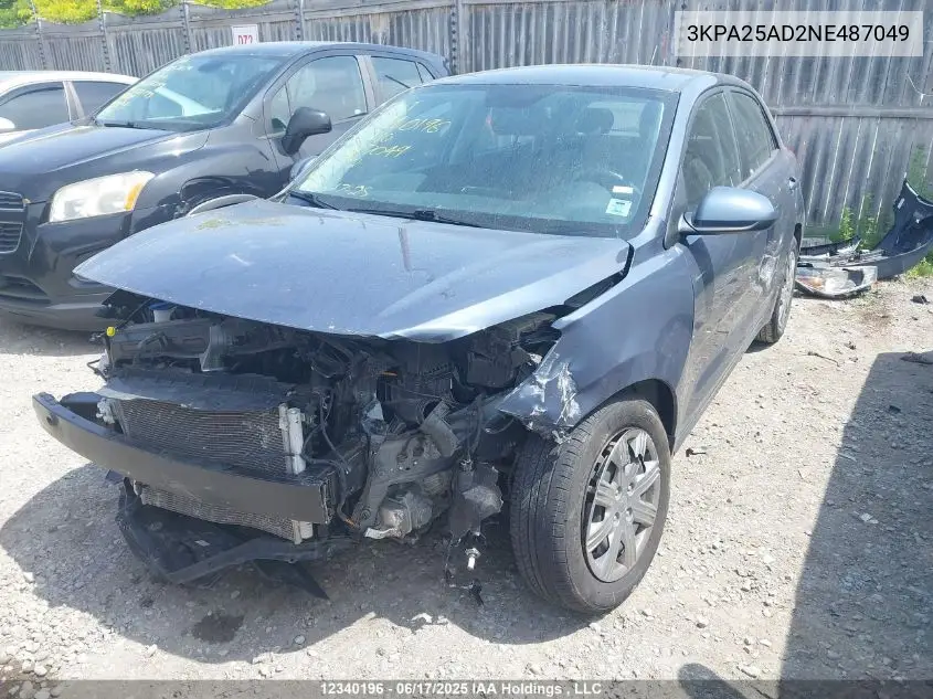 2022 Kia Rio S VIN: 3KPA25AD2NE487049 Lot: 12340196