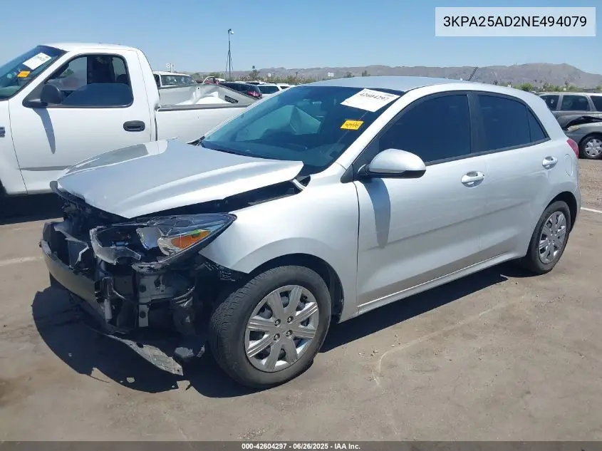 2022 Kia Rio 5-Door S VIN: 3KPA25AD2NE494079 Lot: 42604297
