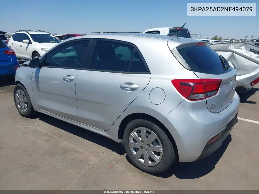2022 Kia Rio 5-Door S VIN: 3KPA25AD2NE494079 Lot: 42604297