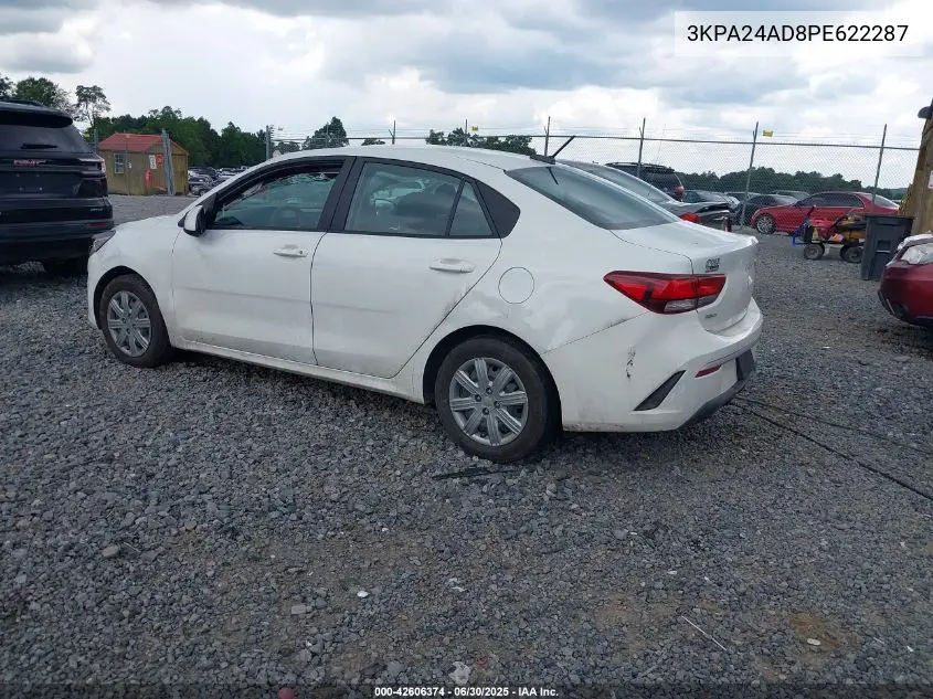 2023 Kia Rio Lx/S VIN: 3KPA24AD8PE622287 Lot: 42606374