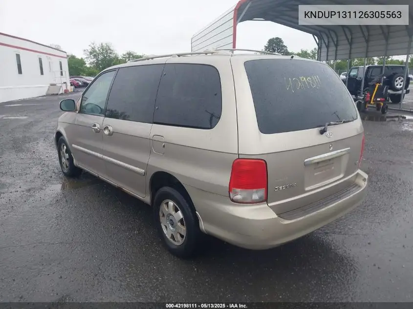 2002 Kia Sedona Ex/Lx VIN: KNDUP131126305563 Lot: 42198111