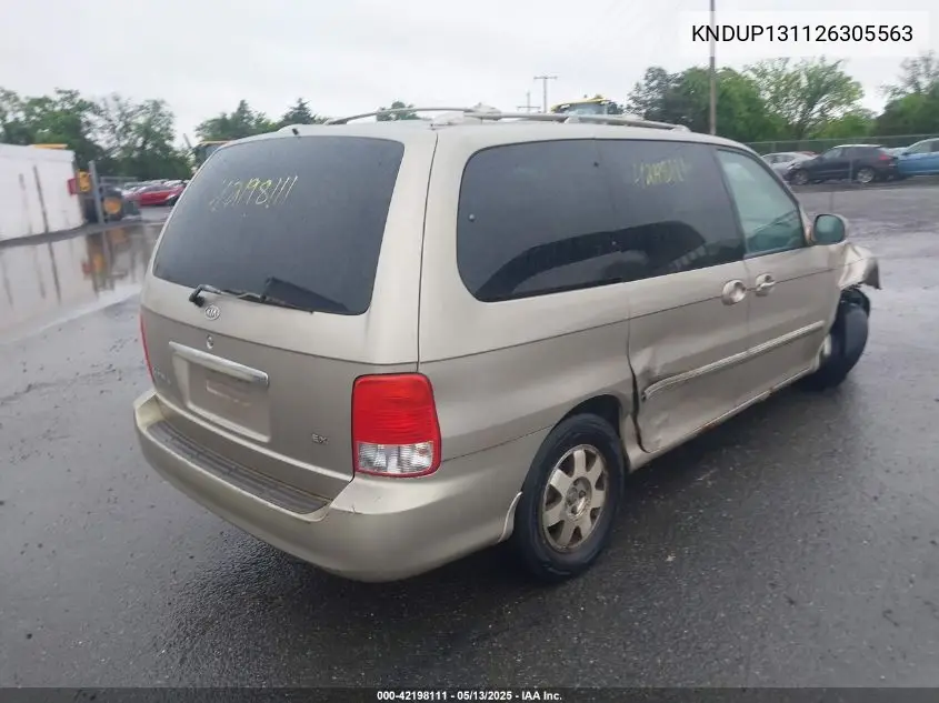2002 Kia Sedona Ex/Lx VIN: KNDUP131126305563 Lot: 42198111