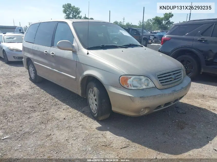 2002 Kia Sedona Ex/Lx VIN: KNDUP131X26293235 Lot: 42570178