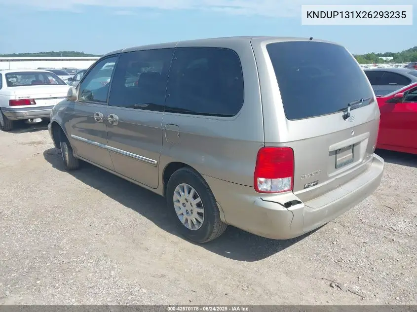 2002 Kia Sedona Ex/Lx VIN: KNDUP131X26293235 Lot: 42570178