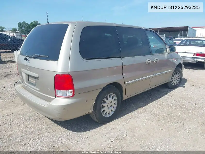2002 Kia Sedona Ex/Lx VIN: KNDUP131X26293235 Lot: 42570178