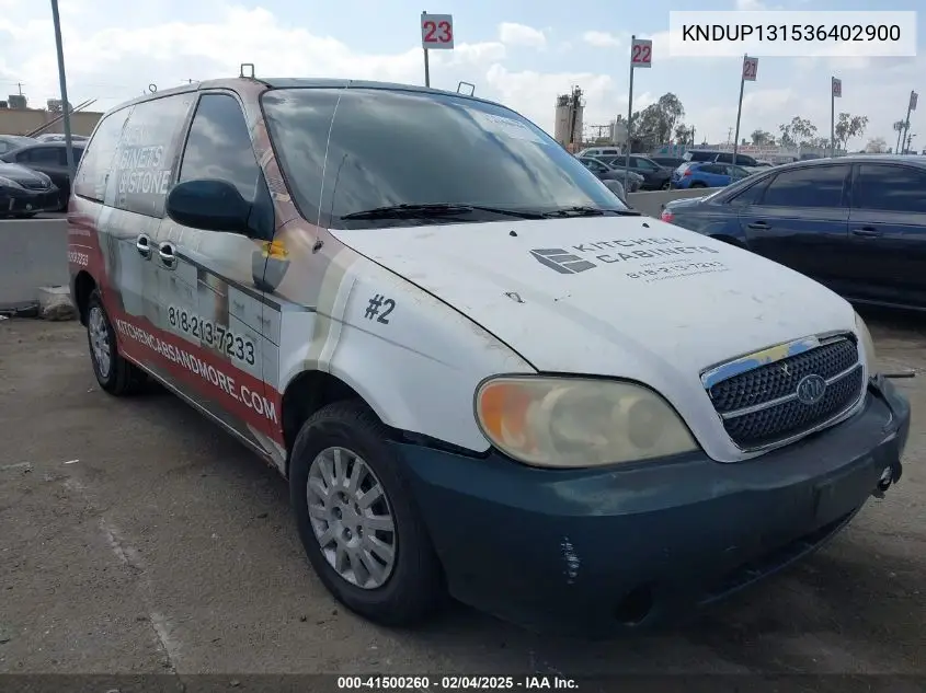 2003 Kia Sedona Ex/Lx VIN: KNDUP131536402900 Lot: 41500260