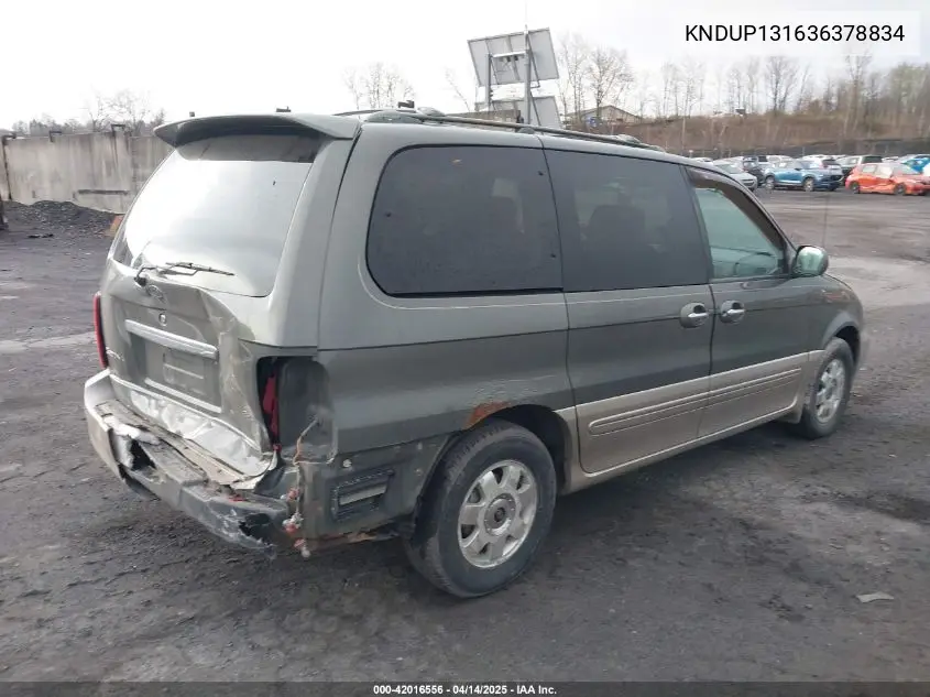 2003 Kia Sedona Ex/Lx VIN: KNDUP131636378834 Lot: 42016556