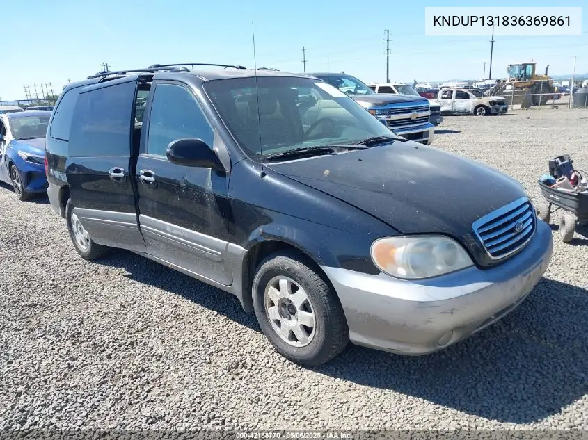 2003 Kia Sedona Ex/Lx VIN: KNDUP131836369861 Lot: 42188770