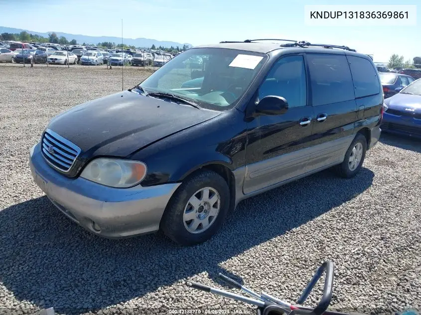 2003 Kia Sedona Ex/Lx VIN: KNDUP131836369861 Lot: 42188770
