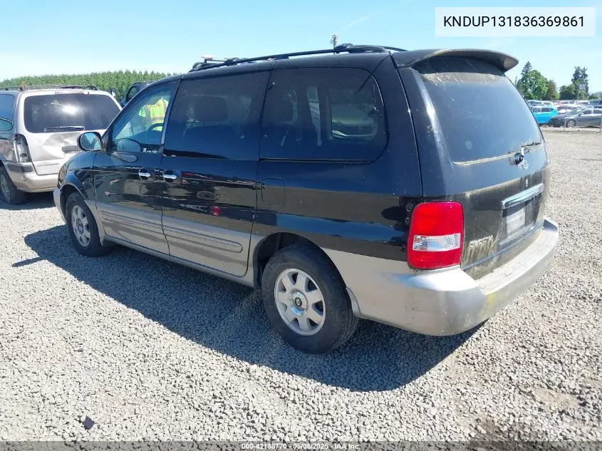 2003 Kia Sedona Ex/Lx VIN: KNDUP131836369861 Lot: 42188770
