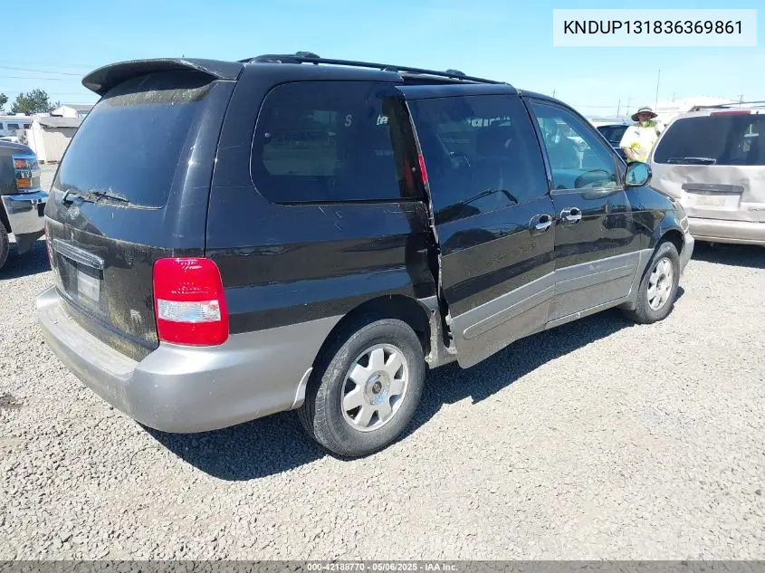 2003 Kia Sedona Ex/Lx VIN: KNDUP131836369861 Lot: 42188770