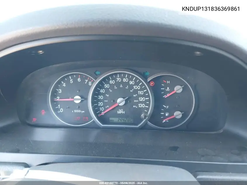2003 Kia Sedona Ex/Lx VIN: KNDUP131836369861 Lot: 42188770