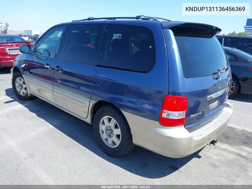 2003 Kia Sedona Ex/Lx VIN: KNDUP131136456369 Lot: 42537328