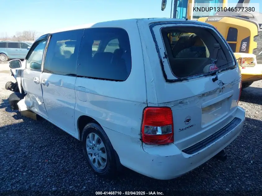 2004 Kia Sedona Ex/Lx VIN: KNDUP131046577380 Lot: 41468710