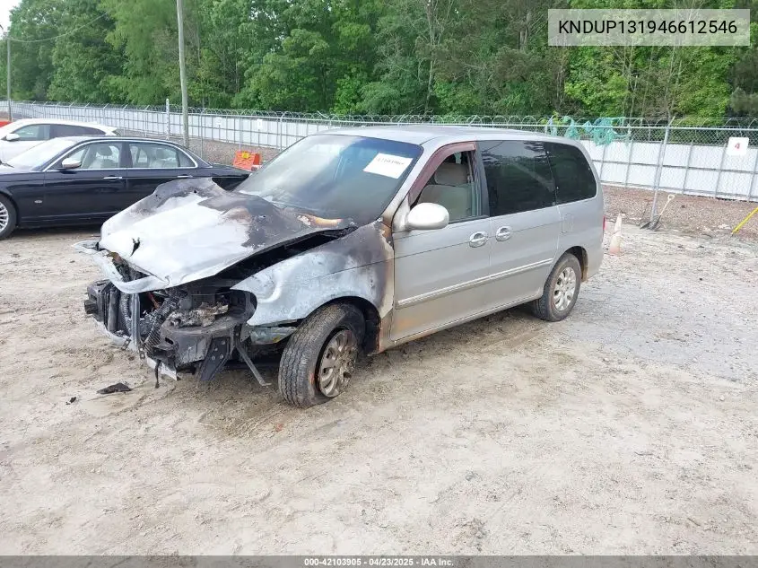 2004 Kia Sedona Ex/Lx VIN: KNDUP131946612546 Lot: 42103905