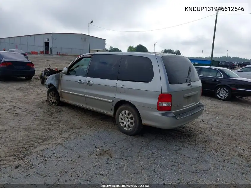 2004 Kia Sedona Ex/Lx VIN: KNDUP131946612546 Lot: 42103905