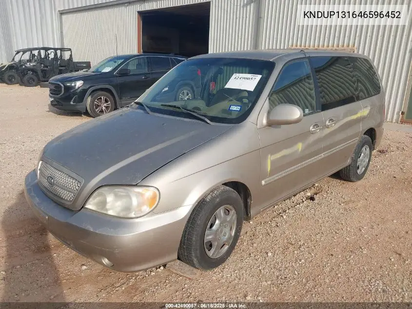 2004 Kia Sedona Ex/Lx VIN: KNDUP131646596452 Lot: 42490057