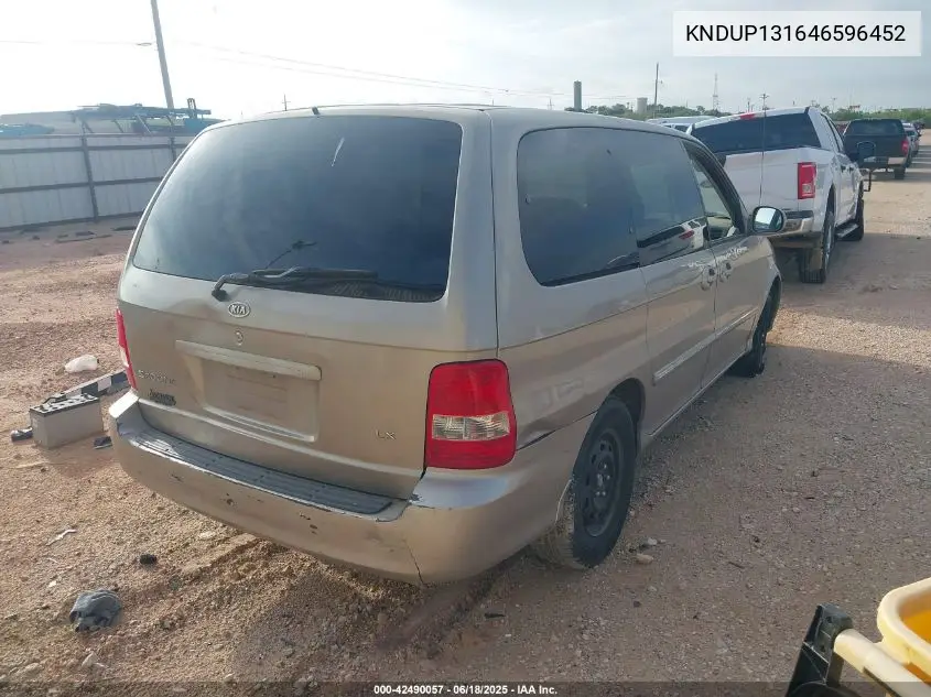 2004 Kia Sedona Ex/Lx VIN: KNDUP131646596452 Lot: 42490057