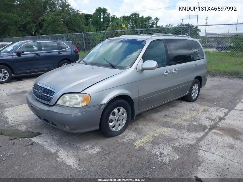 2004 Kia Sedona Ex/Lx VIN: KNDUP131X46597992 Lot: 42539080