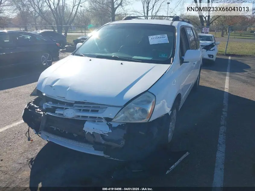 2006 Kia Sedona Ex/Lx VIN: KNDMB233X66041013 Lot: 41918496