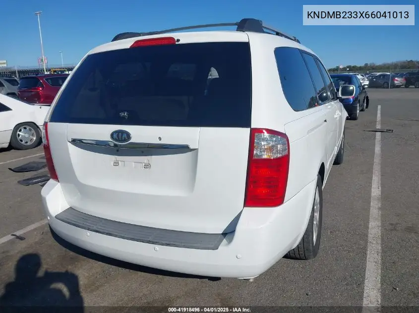 2006 Kia Sedona Ex/Lx VIN: KNDMB233X66041013 Lot: 41918496