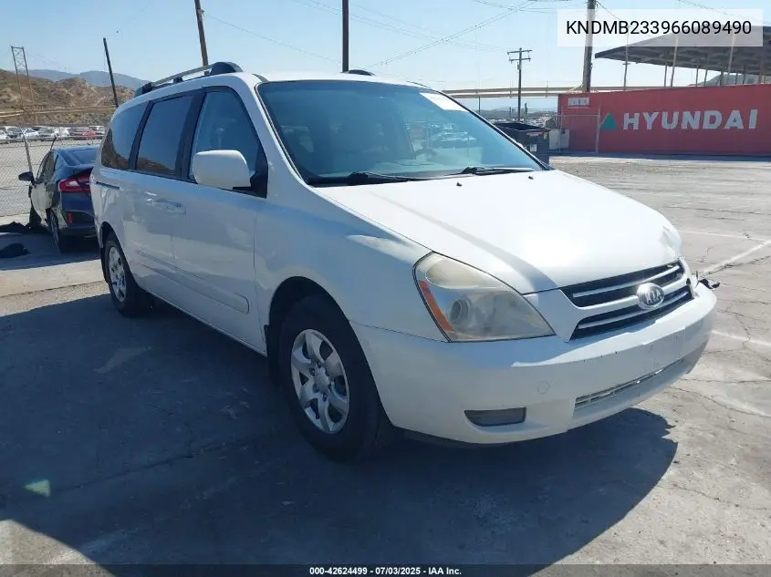 2006 Kia Sedona Ex/Lx VIN: KNDMB233966089490 Lot: 42624499